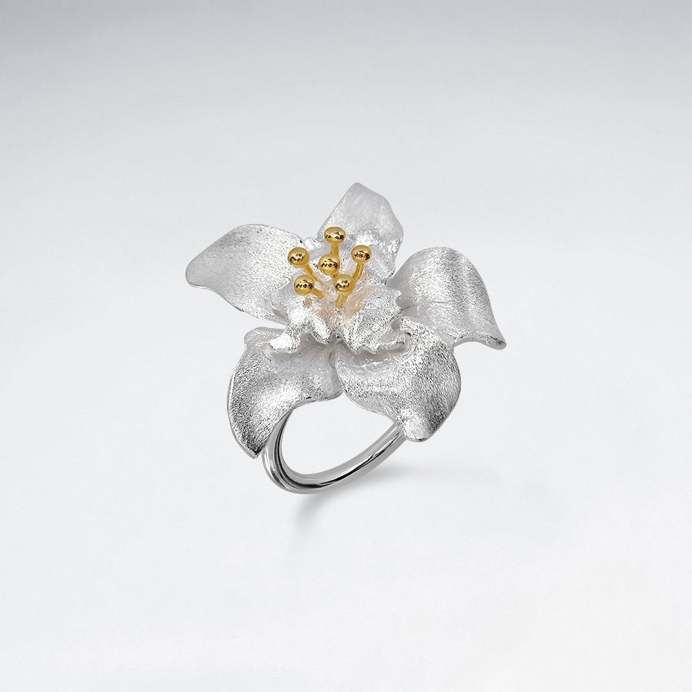Sterling Silver Flower Blossom Ring