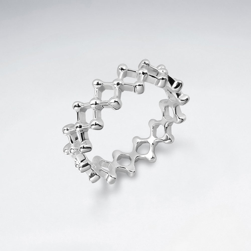 Sterling Silver Lattice Ball Ring