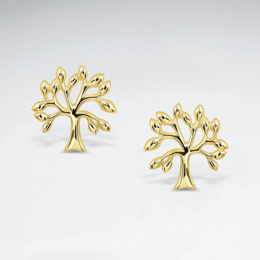 Sterling Silver Tree Of Life Stud Earrings