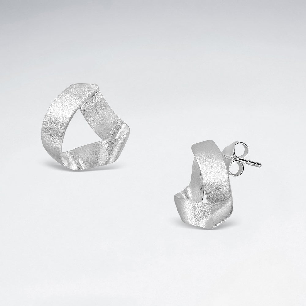 Sterling Silver Sculpted Triangular Earrings