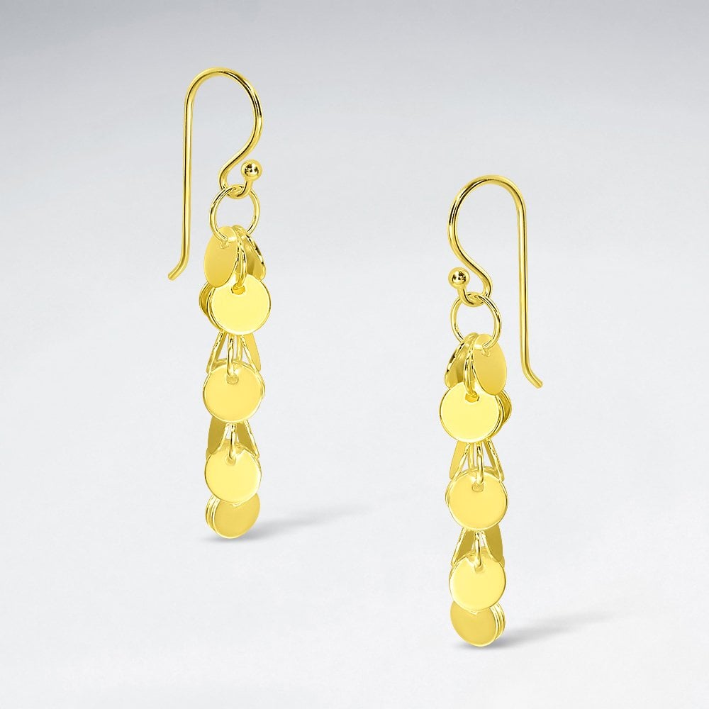 Sterling Silver Cascade Dangle Hook Earrings