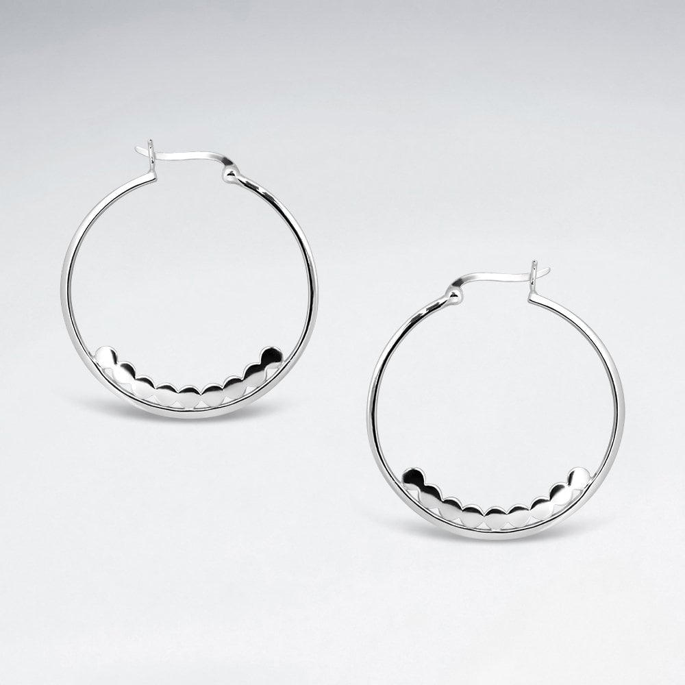 Sterling Silver Silhouette Dots Hoop Earrings