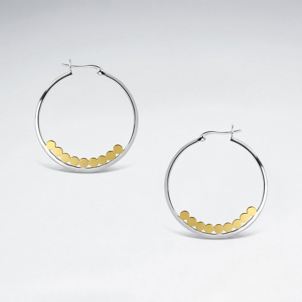 Sterling Silver Silhouette Dots Hoop Earrings