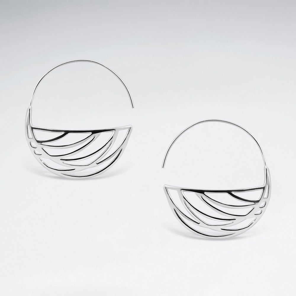 Sterling Silver Openwork Silhouette Earrings