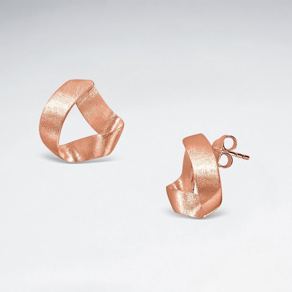 Sterling Silver Sculpted Triangular Earrings
