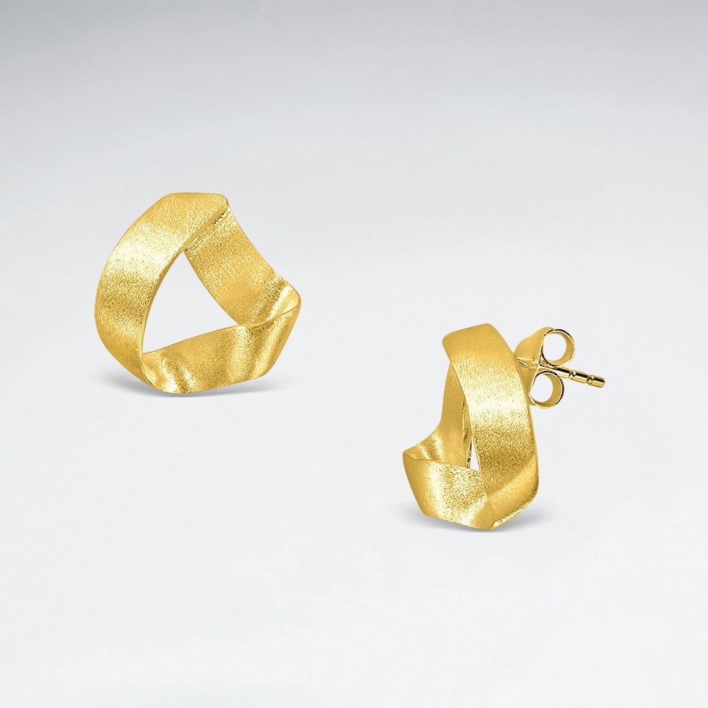 Sterling Silver Sculpted Triangular Earrings