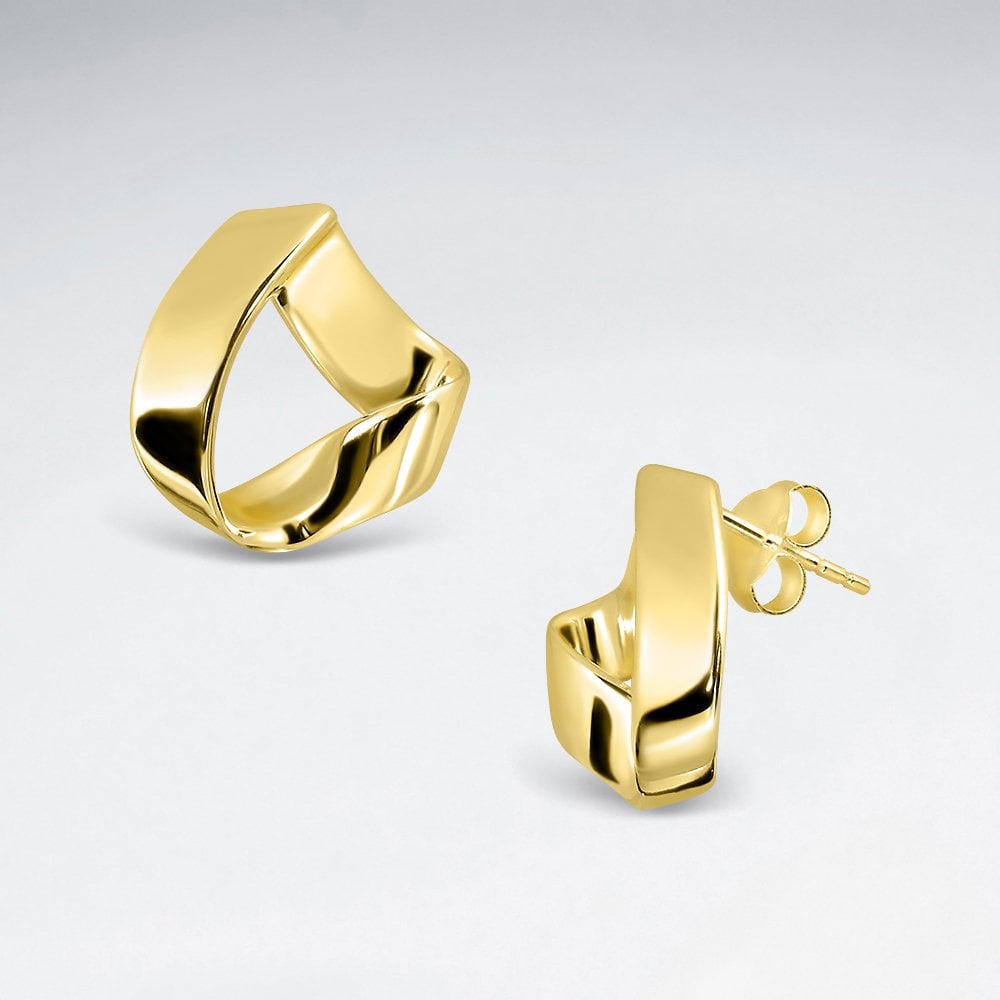 Sterling Silver Sculpted Triangular Earrings