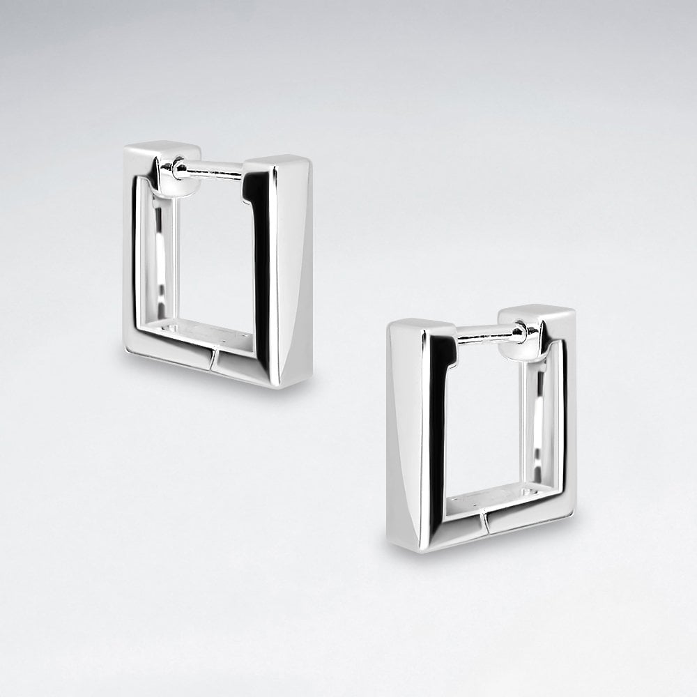 Sterling Silver Square Hoop Earrings