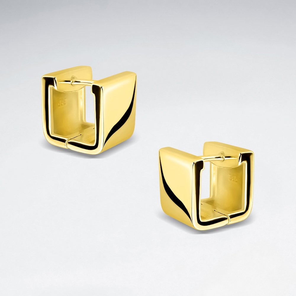 Sterling Silver Boxy U-Hoop Earrings