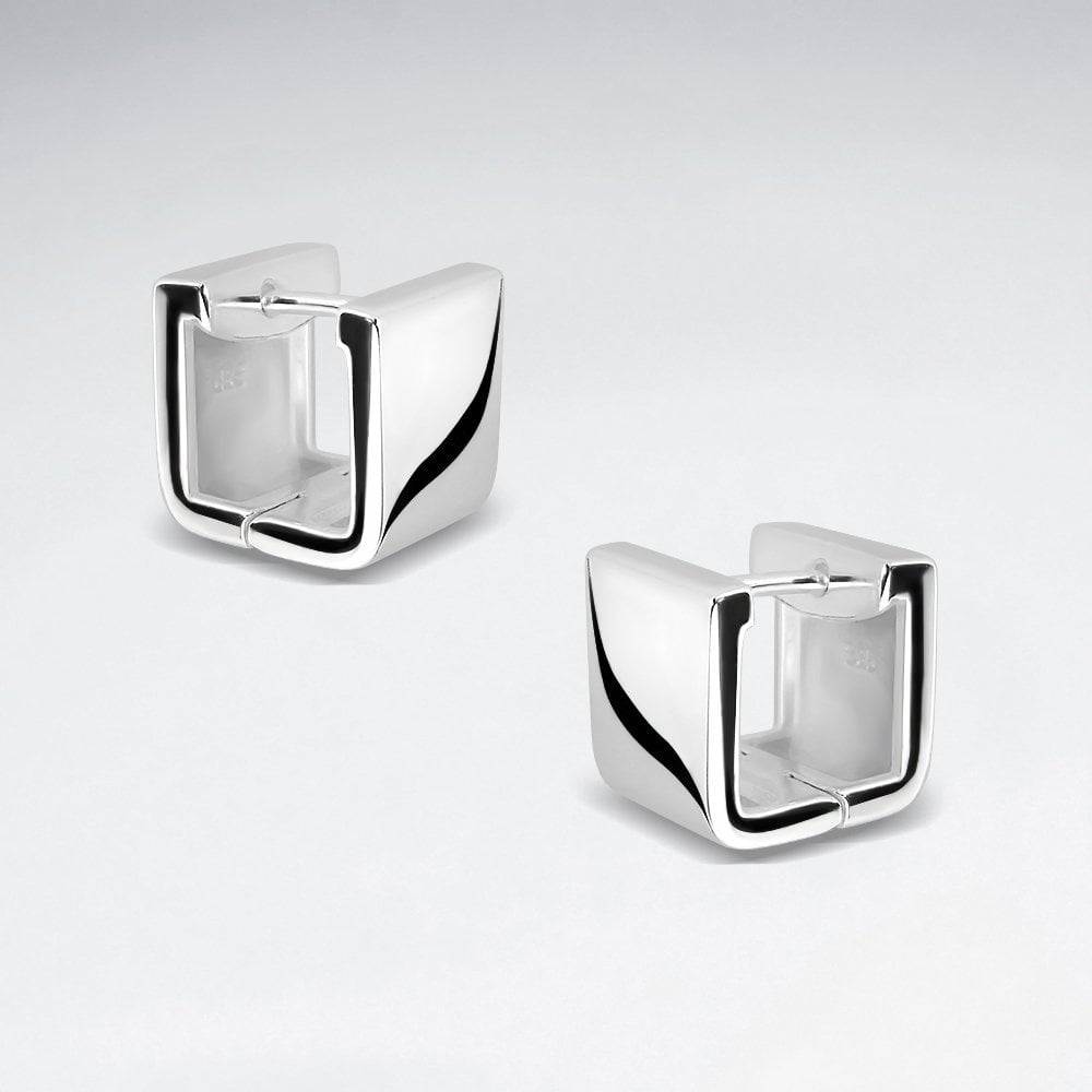 Sterling Silver Boxy U-Hoop Earrings