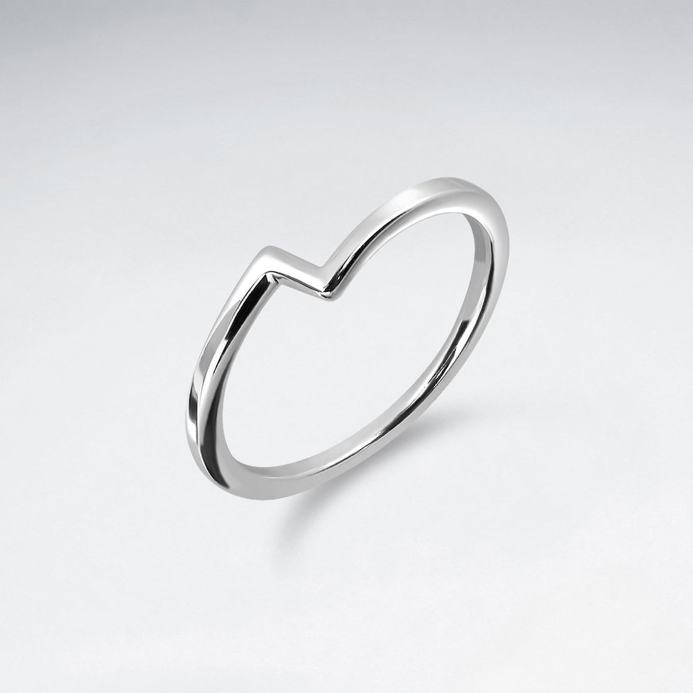 Sterling Silver Abstract Lightning Bolt Ring
