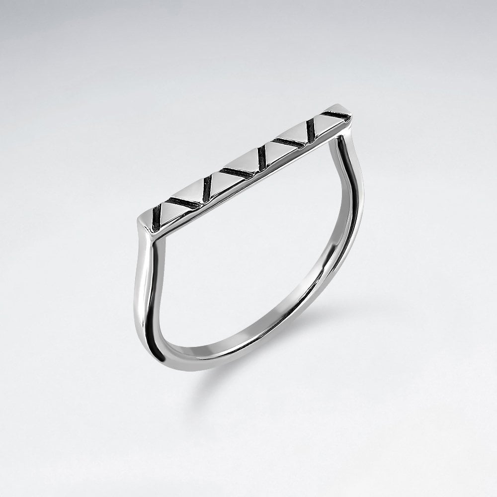 Sterling Silver Zigzag Bar Ring