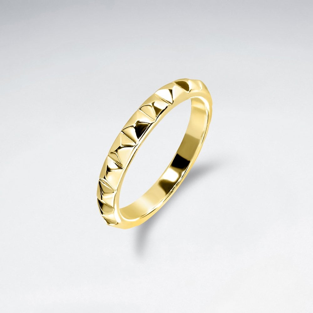 Sterling Silver Textured Stud Ring