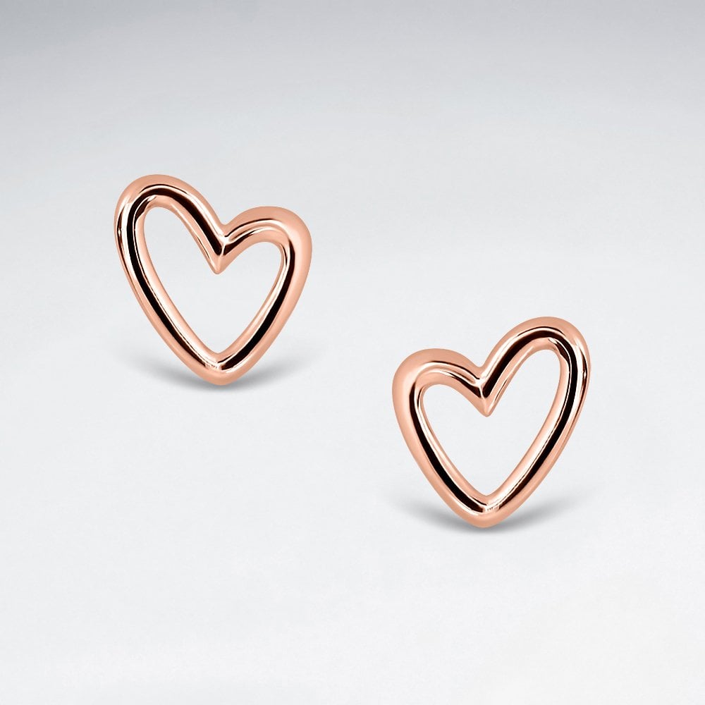 Sterling Silver Openwork Heart Stud Earrings