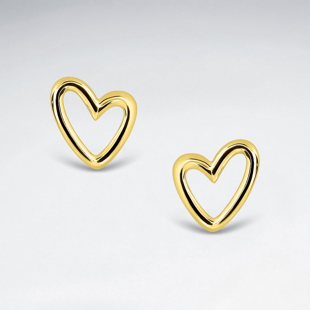 Sterling Silver Openwork Heart Stud Earrings