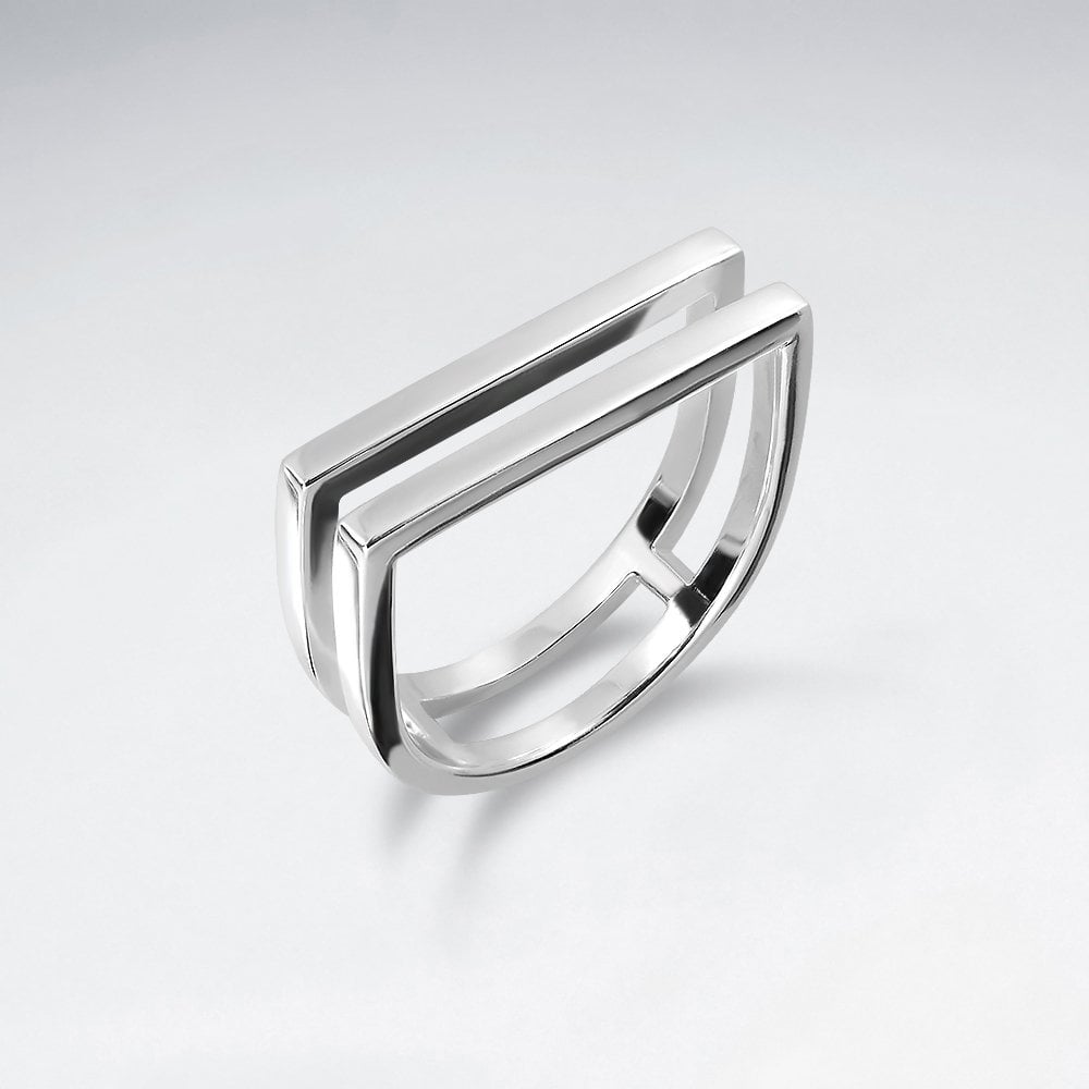 Sterling Silver Double Bar Ring