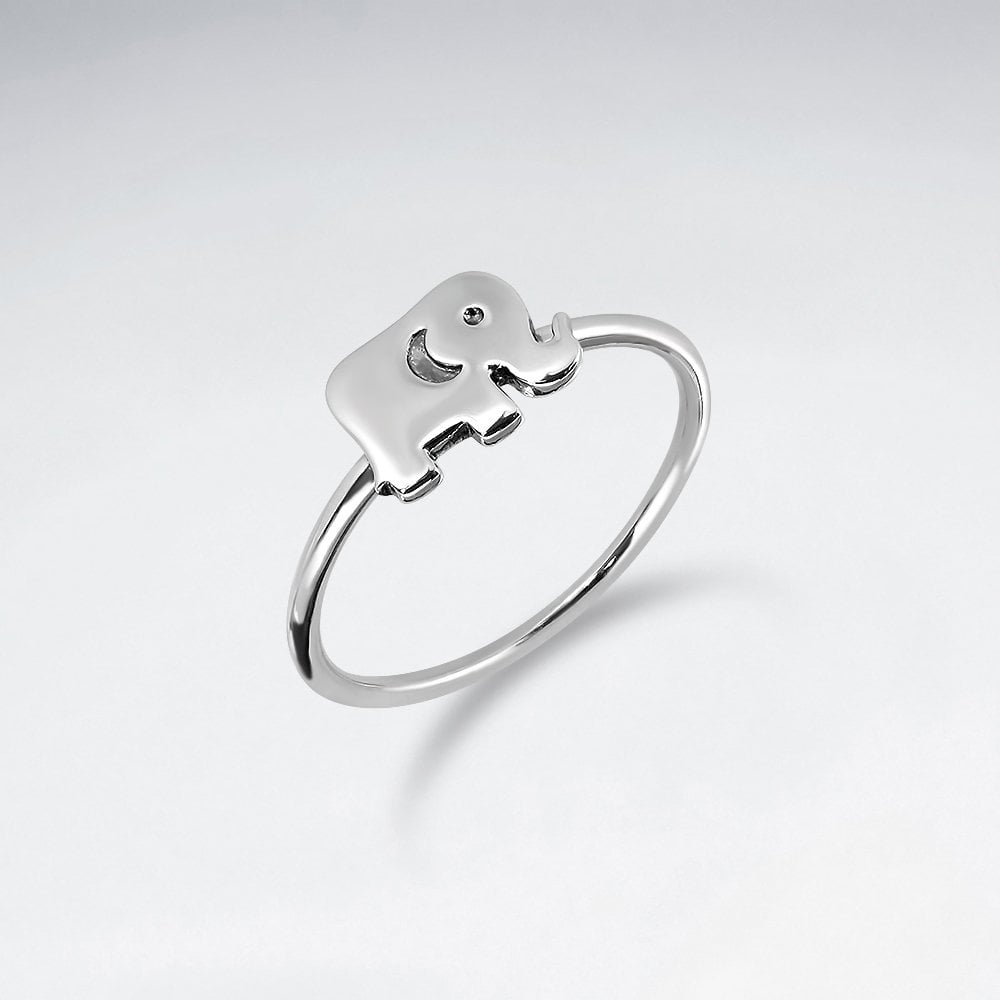 Sterling Silver Elephant Silhouette Ring