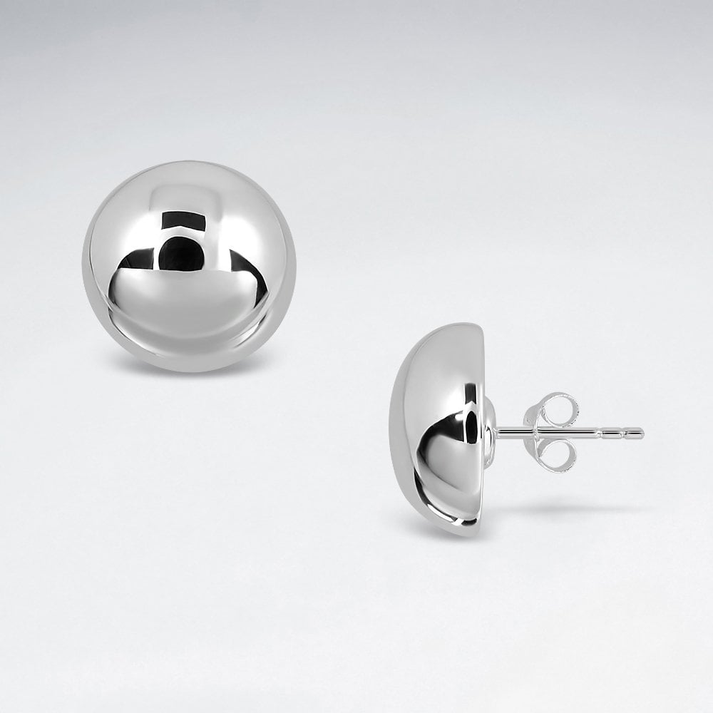 Sterling Silver Half Dome Stud Earrings