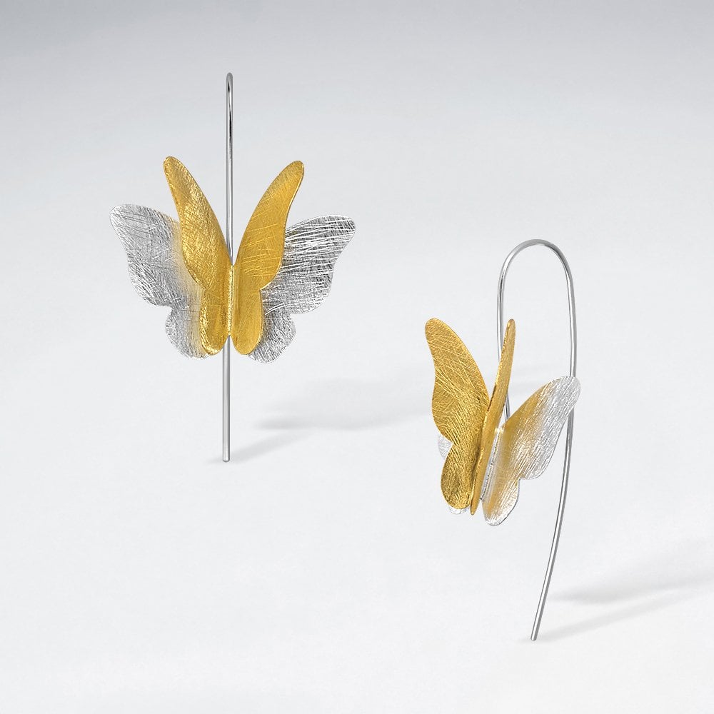 Sterling Silver Butterfly Hook Earrings