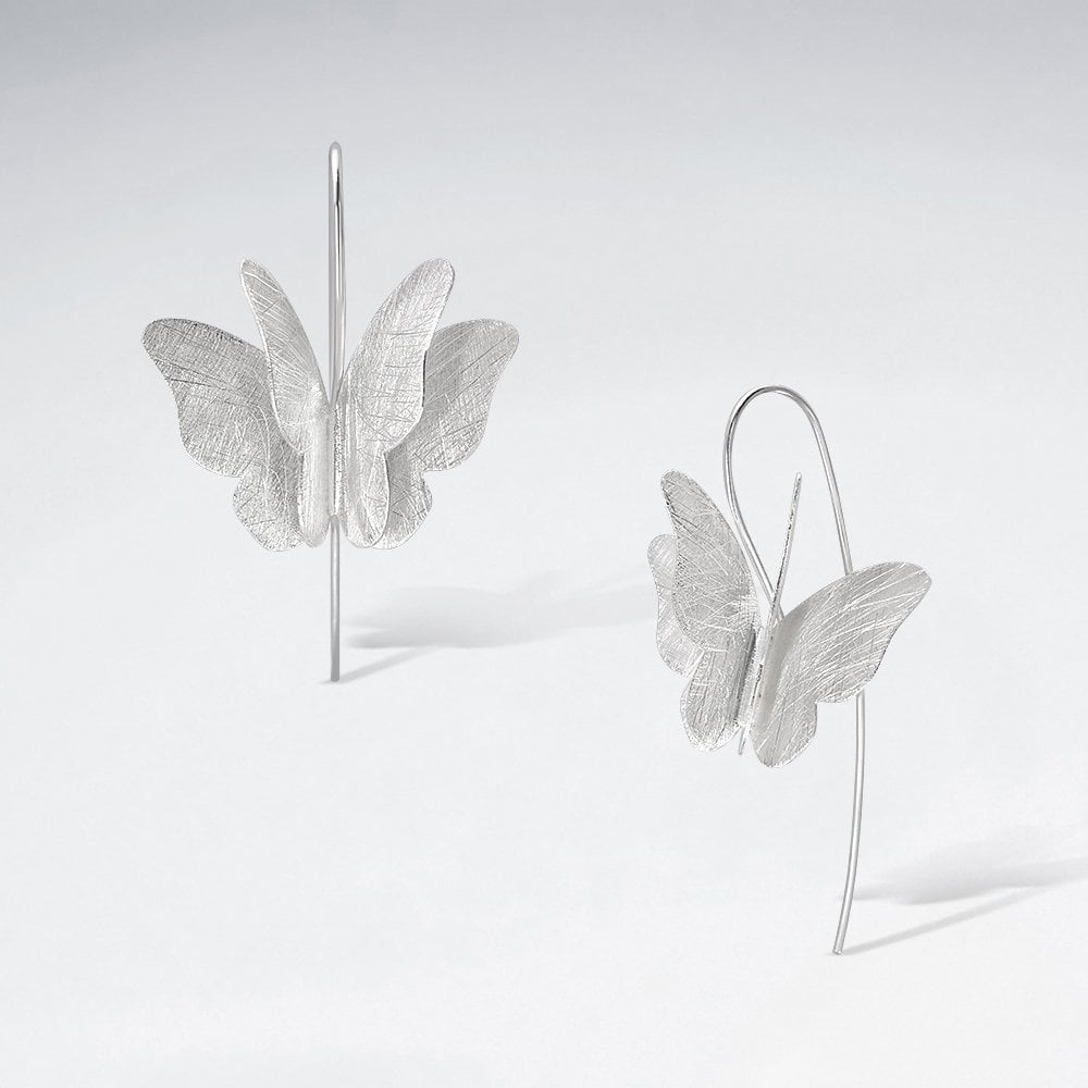 Sterling Silver Butterfly Hook Earrings