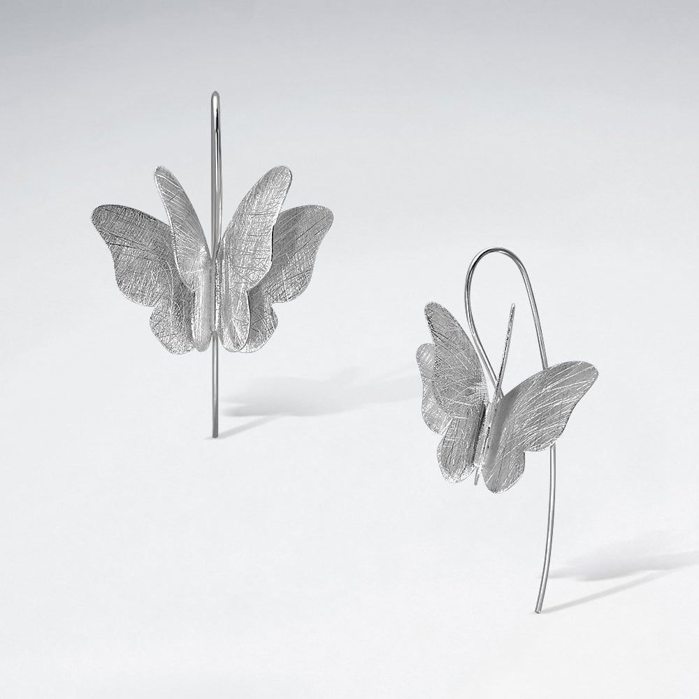 Sterling Silver Butterfly Hook Earrings