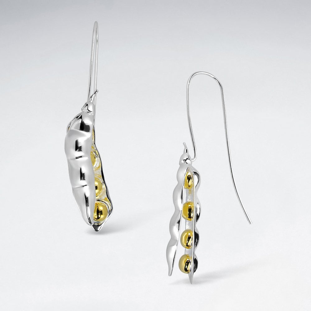 Sterling Silver Pea Pod Earrings