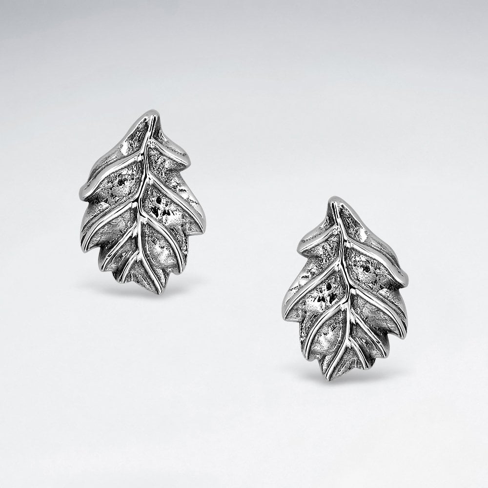 Sterling Silver Oak Leaf Earrings