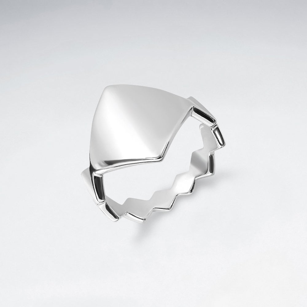 Sterling Silver Zigzag Statement Ring