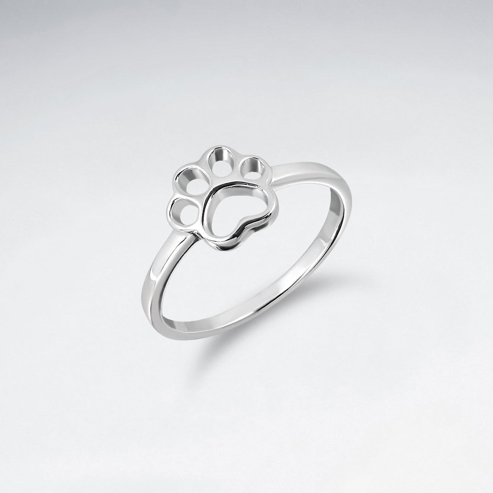 Sterling Silver Paw Print Ring