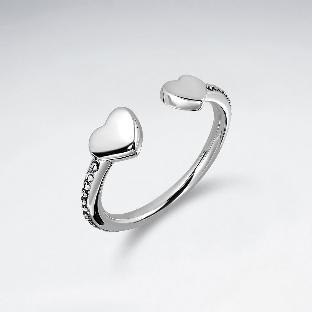 Sterling Silver Open End Heart Ring