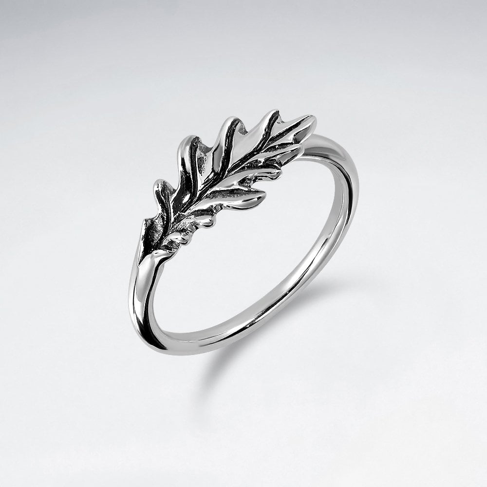 Sterling Silver Nature Oak Leaf Ring
