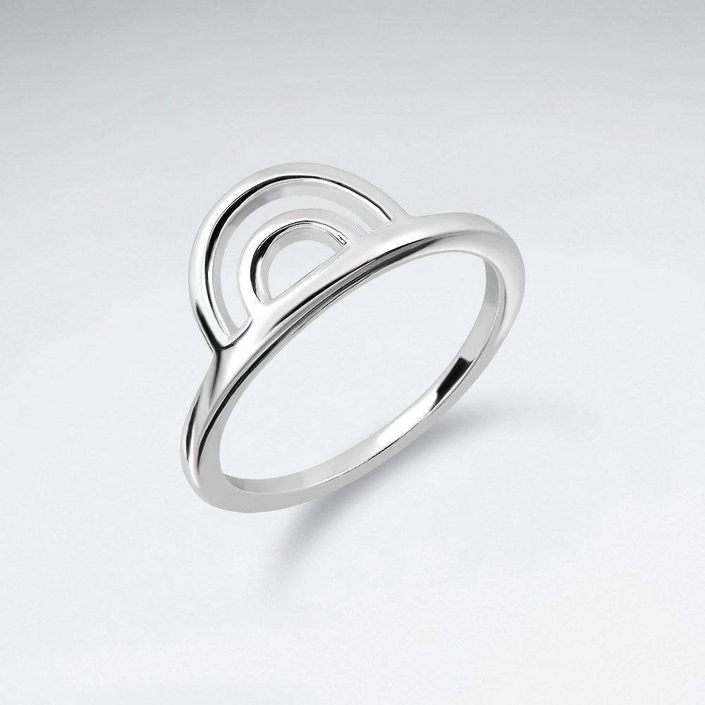 Sterling Silver Rainbow Arched Ring