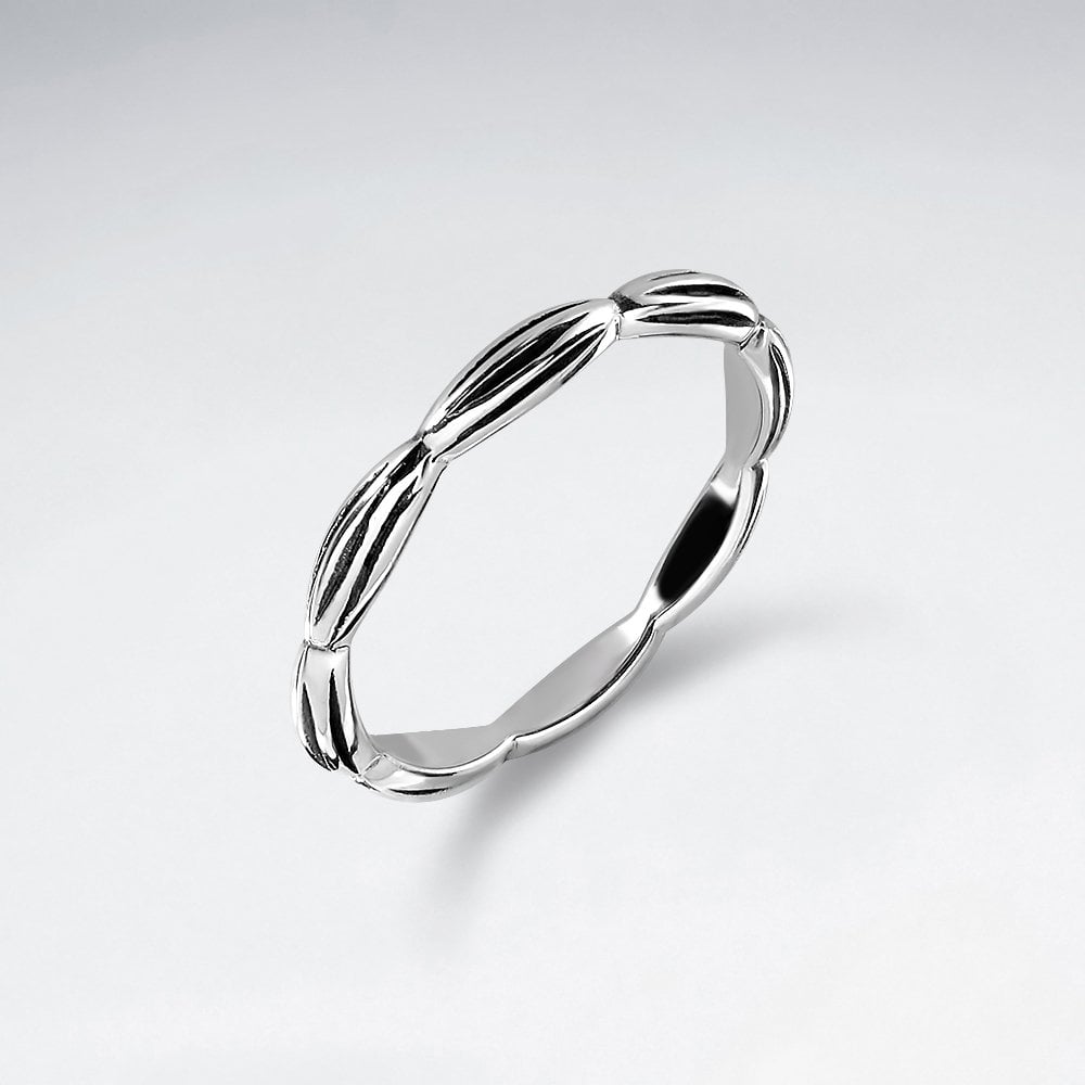 Sterling Silver Ring with Pinched Detail