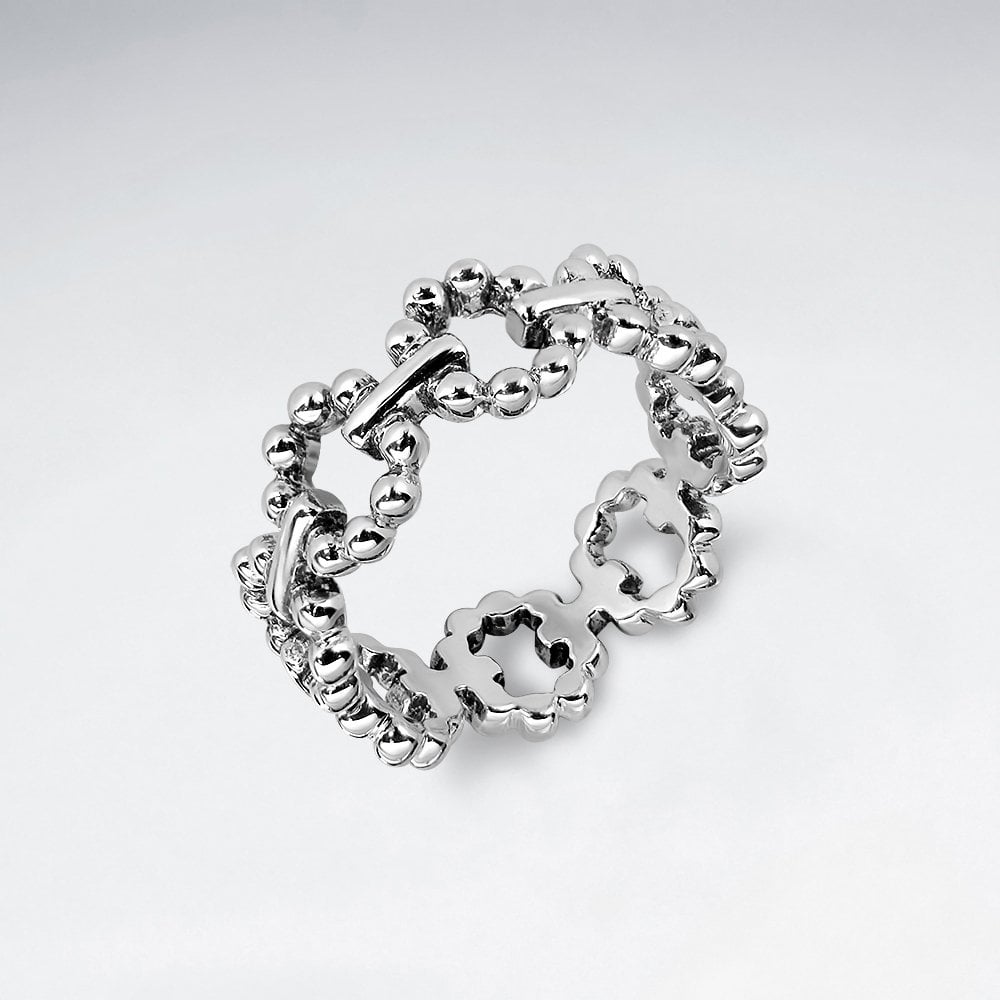 Sterling Silver Rope Chain Linked Ring