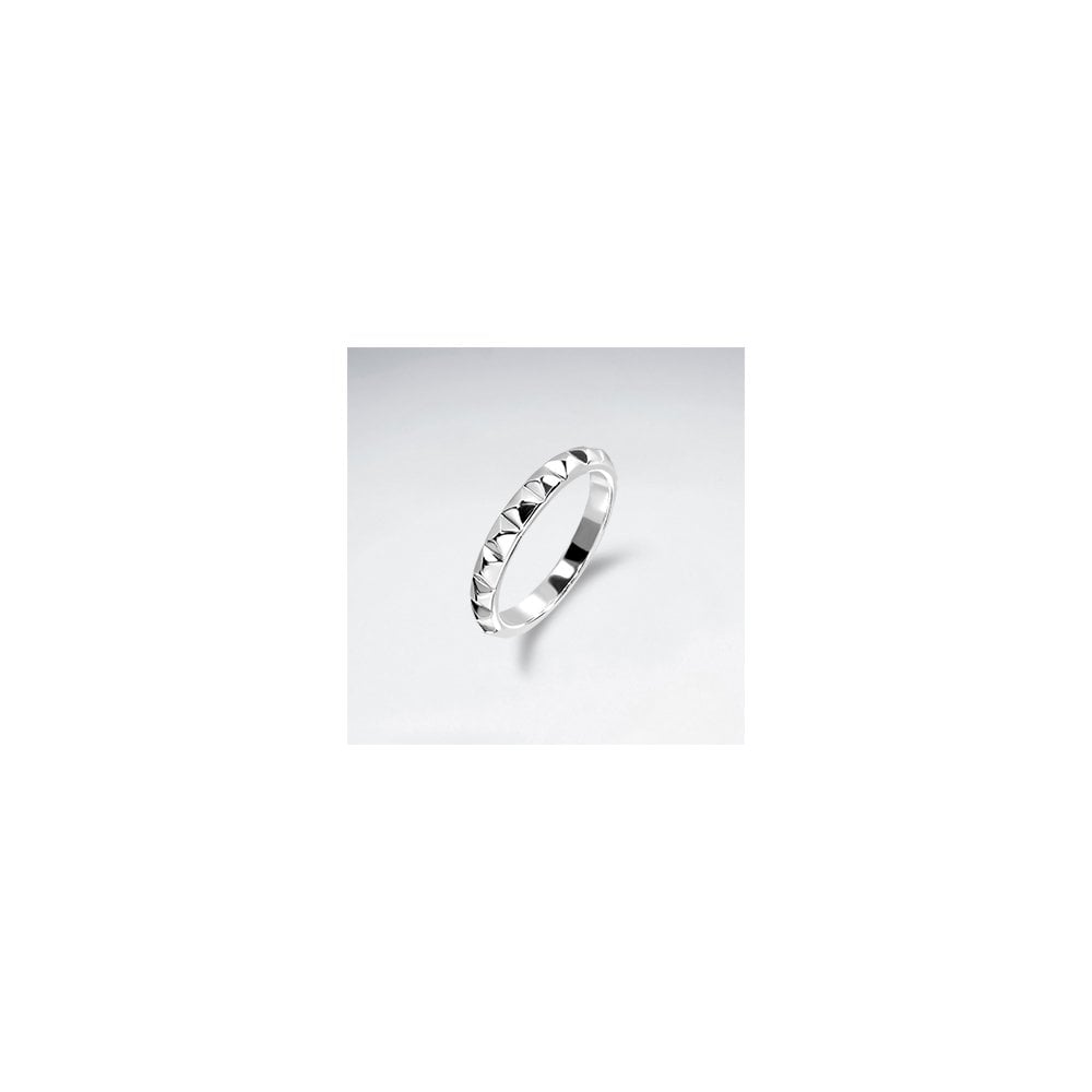 Sterling Silver Textured Stud Ring