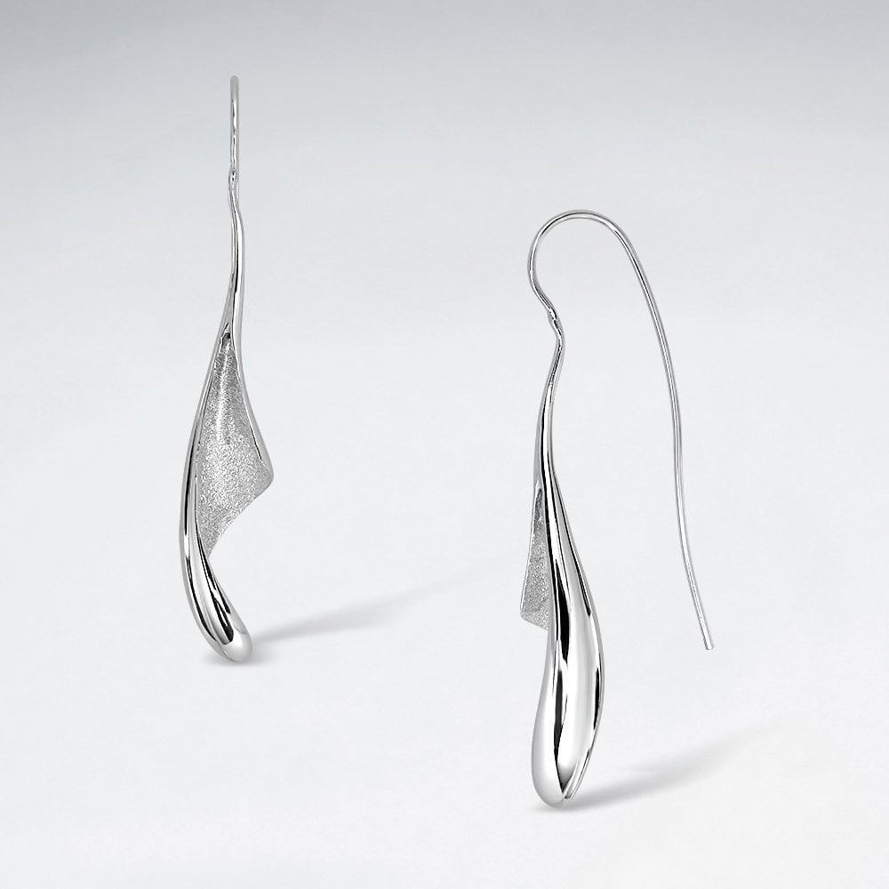 Sterling Silver Freeform Flower Drop Earrings