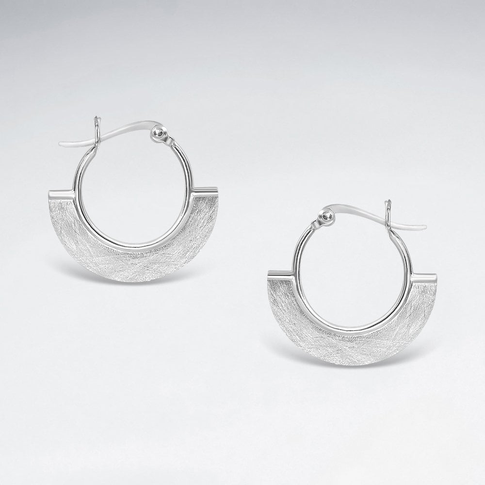 Sterling Silver Fan Hoop Earrings