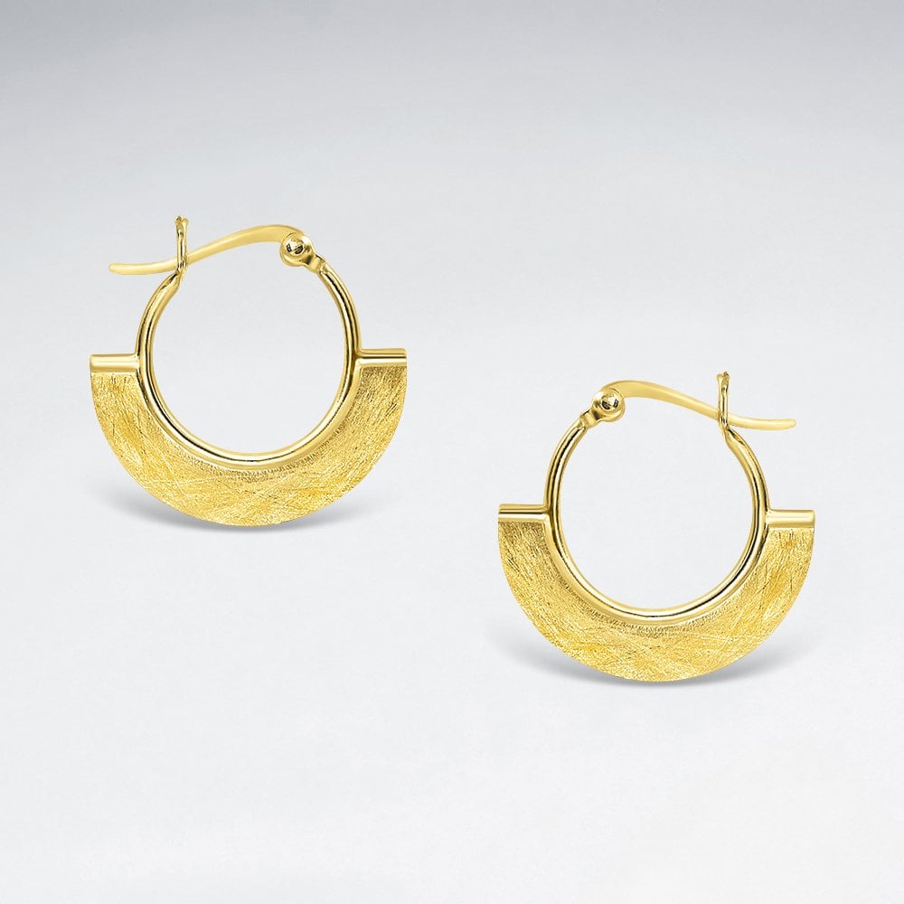 Sterling Silver Fan Hoop Earrings