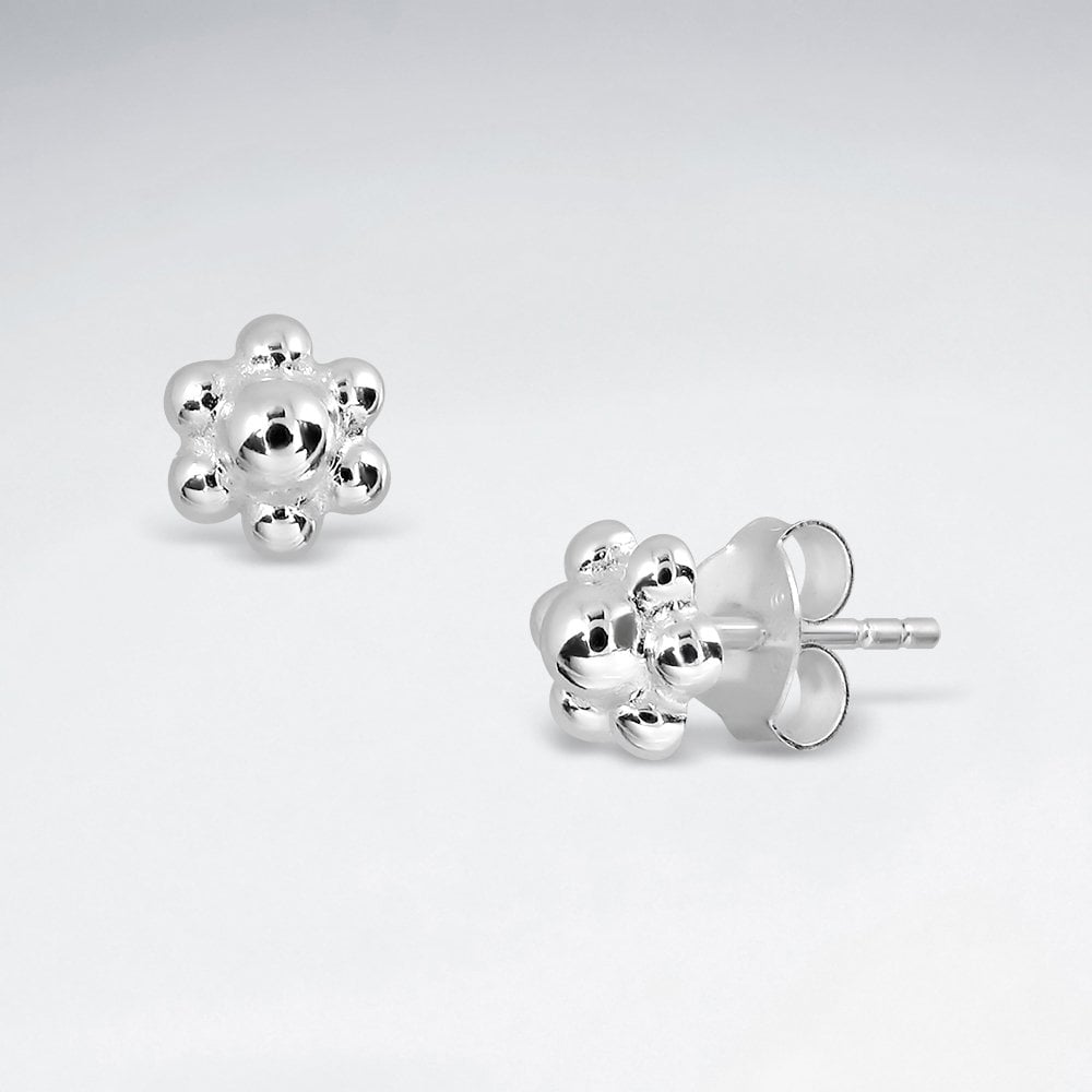 Sterling Silver Daisy Flower Earrings