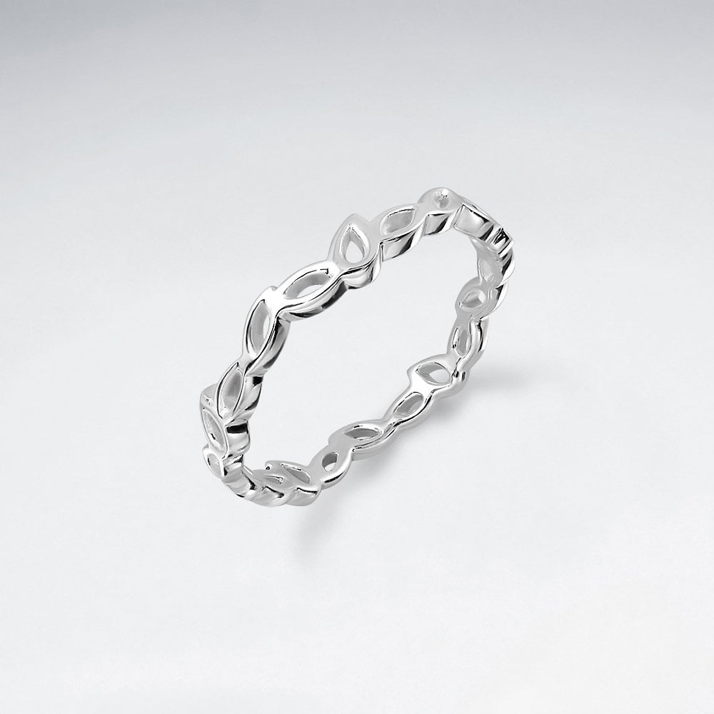 Sterling Silver Open Leaf Ring