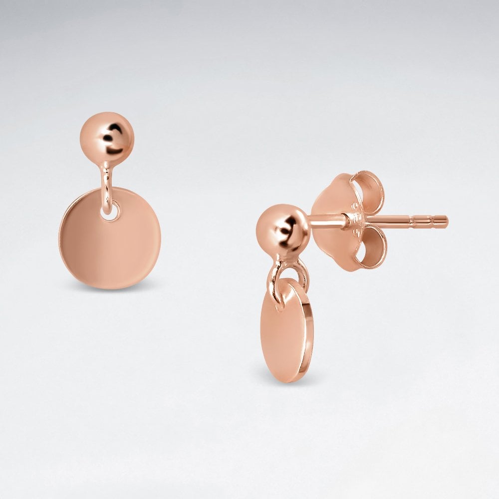 Sterling Silver Disc Drop Dangle Earrings