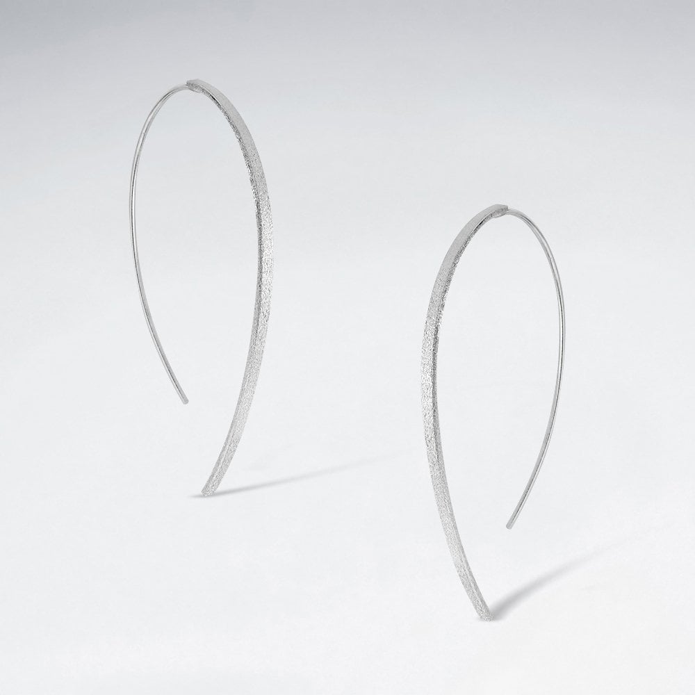 Sterling Silver Sculptural Threader Hook Earrings
