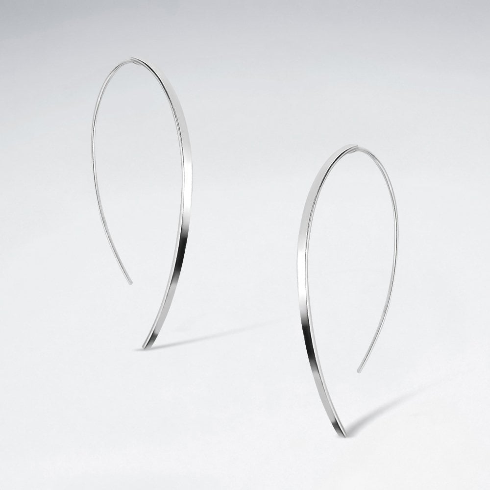 Sterling Silver Sculptural Threader Hook Earrings