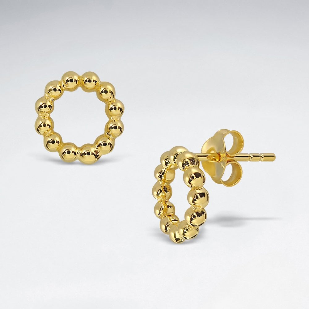 Sterling Silver Ball Hoop Wreath Stud Earrings
