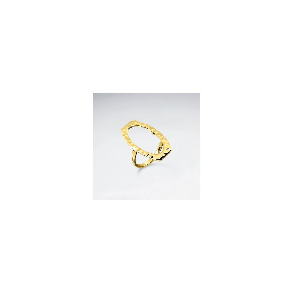 Sterling Silver Hammered Oval Ring