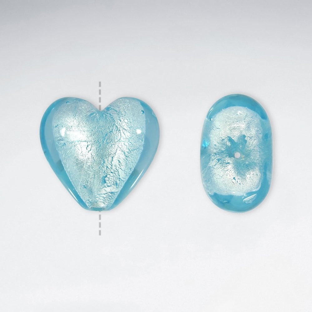 Pack of 20 Romantic Heart Shaped Glass Beads