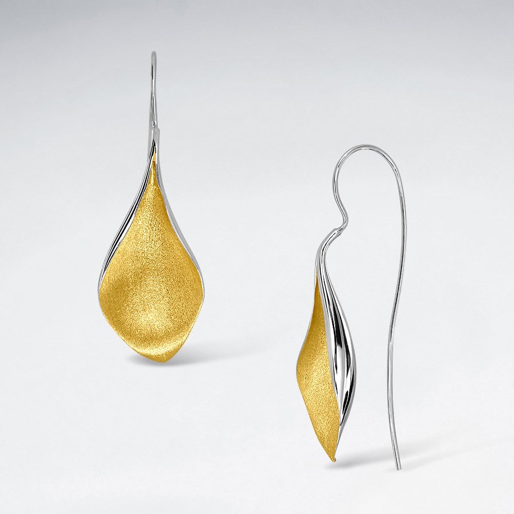Sterling Silver Inverted Teardrop Petal Earrings