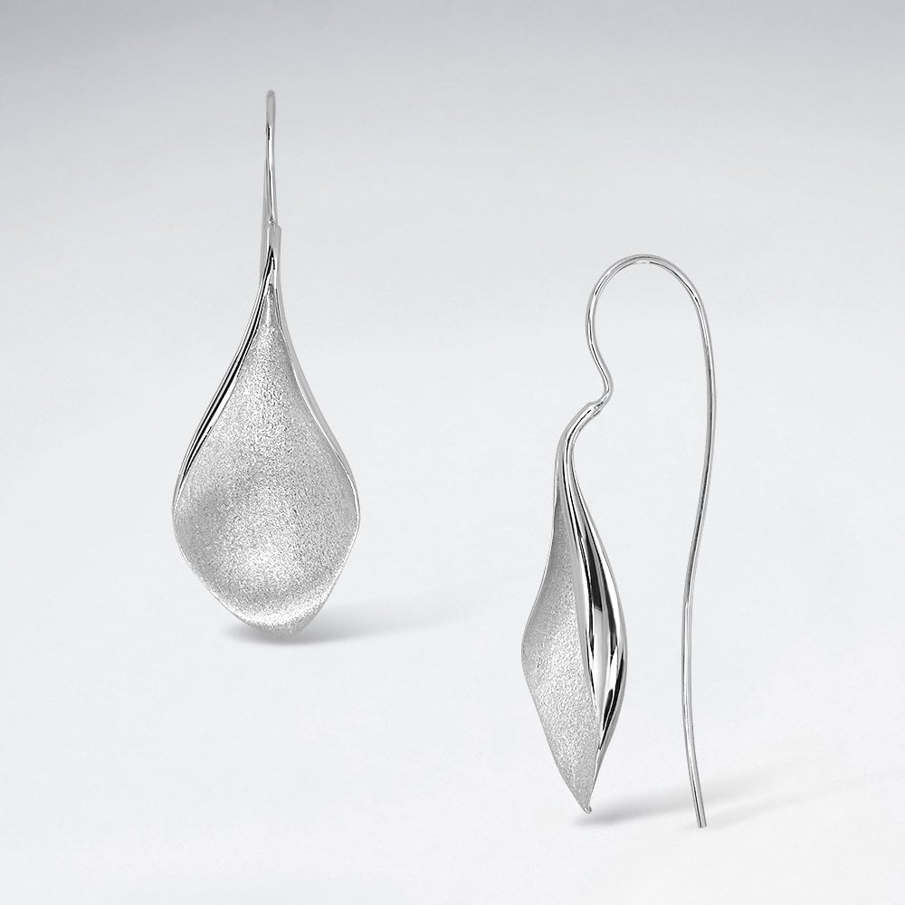 Sterling Silver Inverted Teardrop Petal Earrings