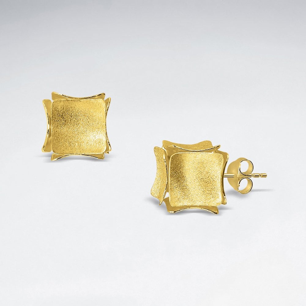 Sterling Silver Ice Cube Stud Earrings