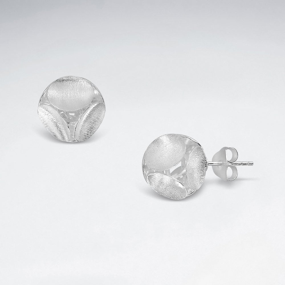 Sterling Silver Faceted Cube Stud Earrings